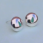 Green Chalcedony Tear Drop Sterling Silver Stud Earrings