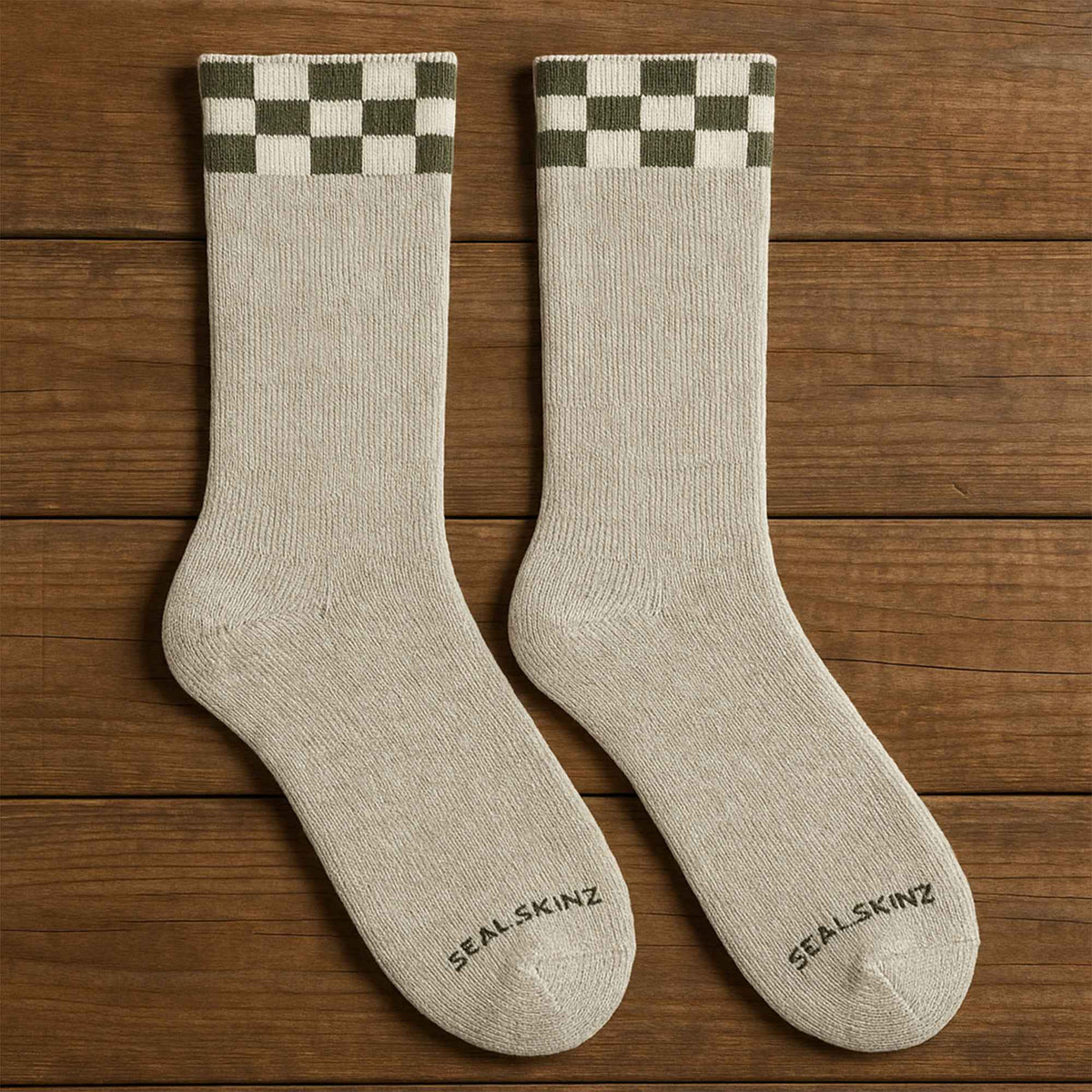 Single Layer Checker Welly Boot Socks for Men and Women