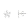 Flower Petal Sterling Silver Stud Earrings