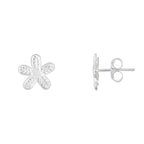Flower Petal Sterling Silver Stud Earrings