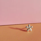 Flower Petal Sterling Silver Stud Earrings