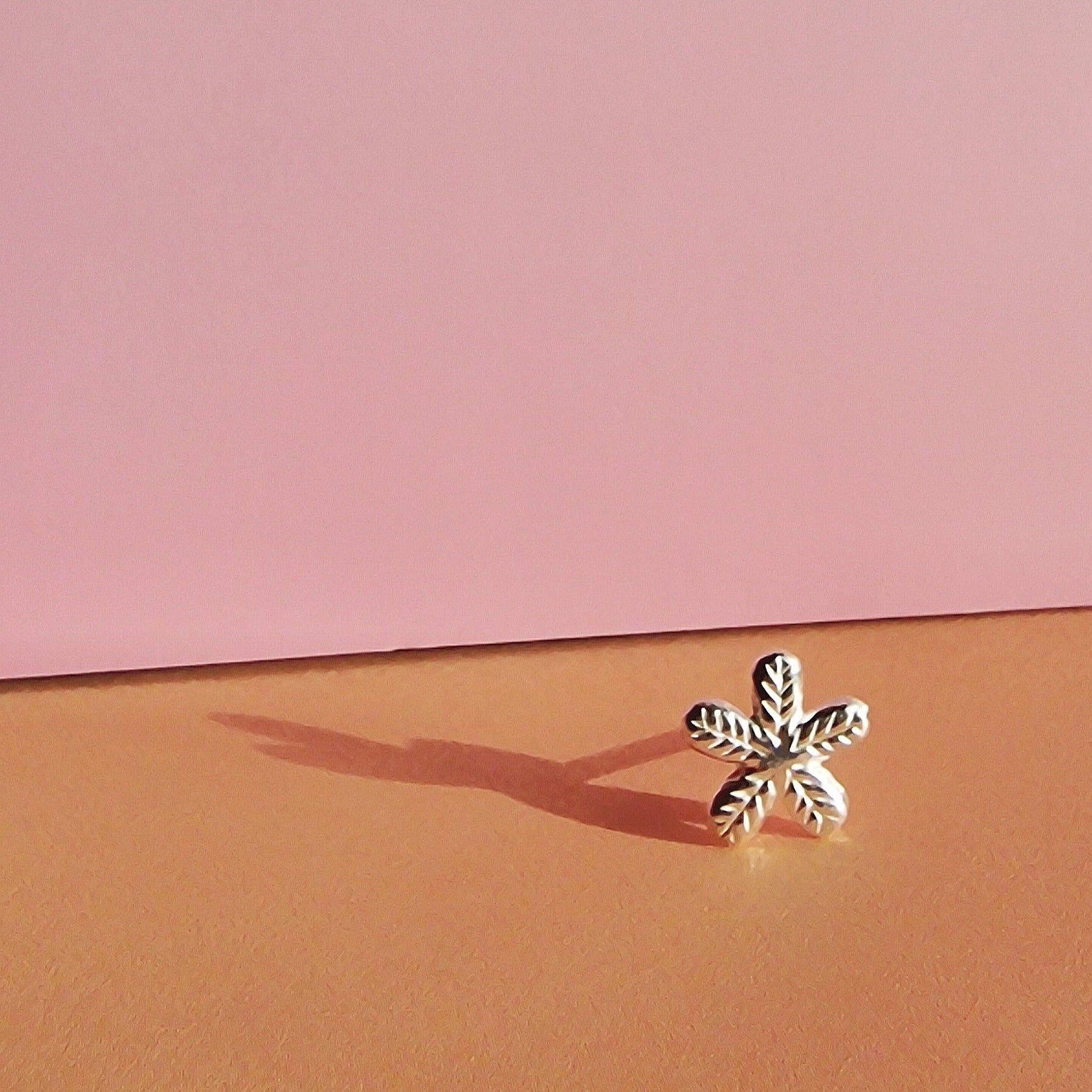 Flower Petal Sterling Silver Stud Earrings