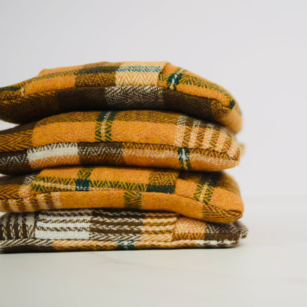Hand Warmers – Soft Burnt Orange Highland Tartan