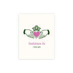 Fontaines DC - I Love You - Irish Claddagh (Off-white + Green + Pink)