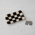 Handmade Glass Tray – Chequered Fused Glass Trinket Dish by David Perry Glass & Ceramics (12x7cm-chequered-dual-coloured-small-tray-bullseye-collection)