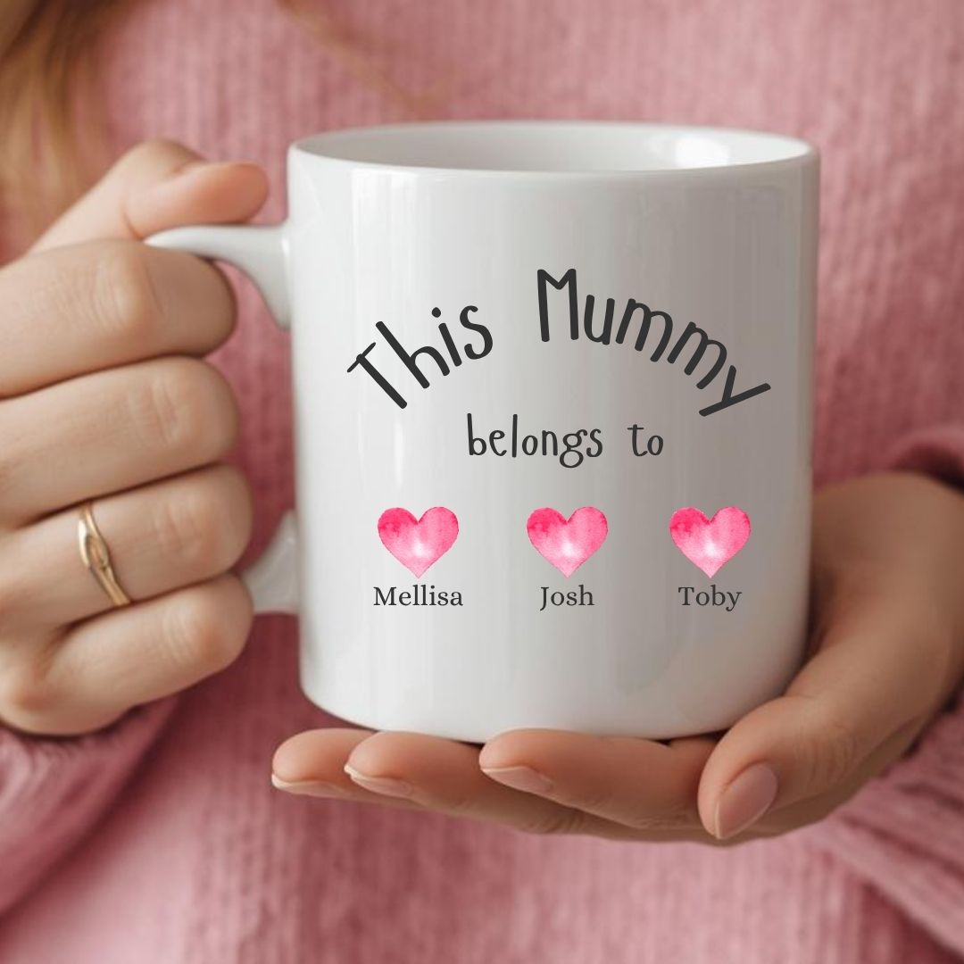 Personalised This Mum Belongs To Mug, Candle & Socks Gift Hamper | Birthday Gift