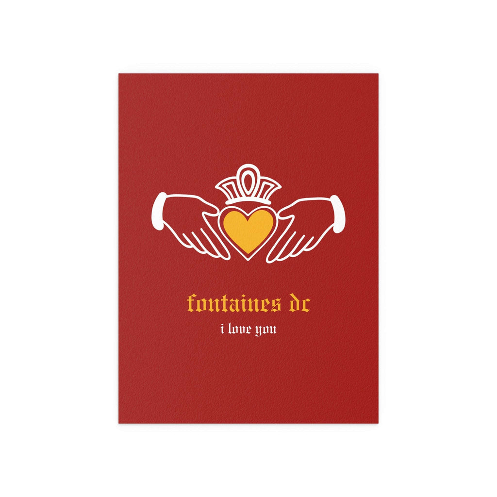Fontaines DC - I Love You - Irish Claddagh (Red + Yellow)