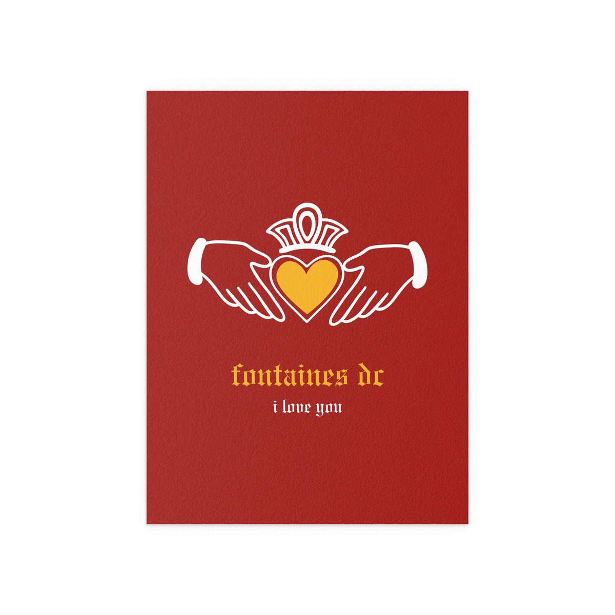 Fontaines DC - I Love You - Irish Claddagh (Red + Yellow)