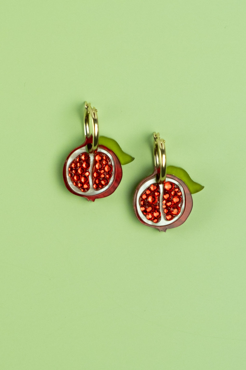 Pomegranate Hoop Earrings