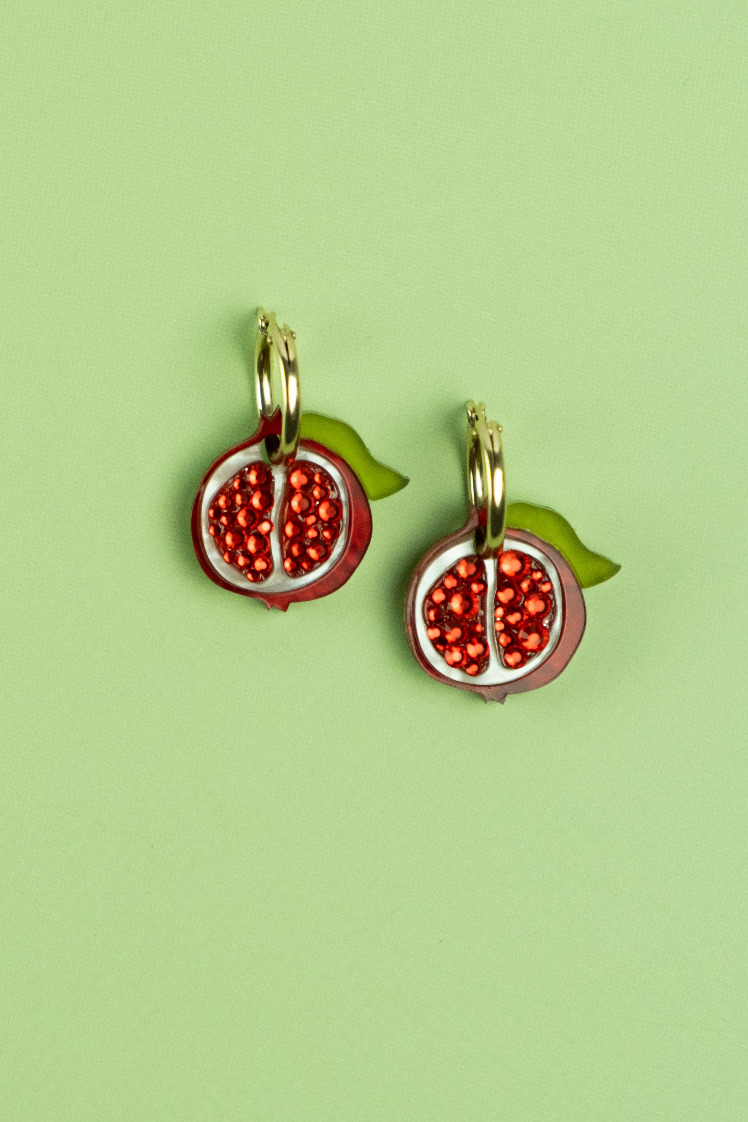 Pomegranate Hoop Earrings