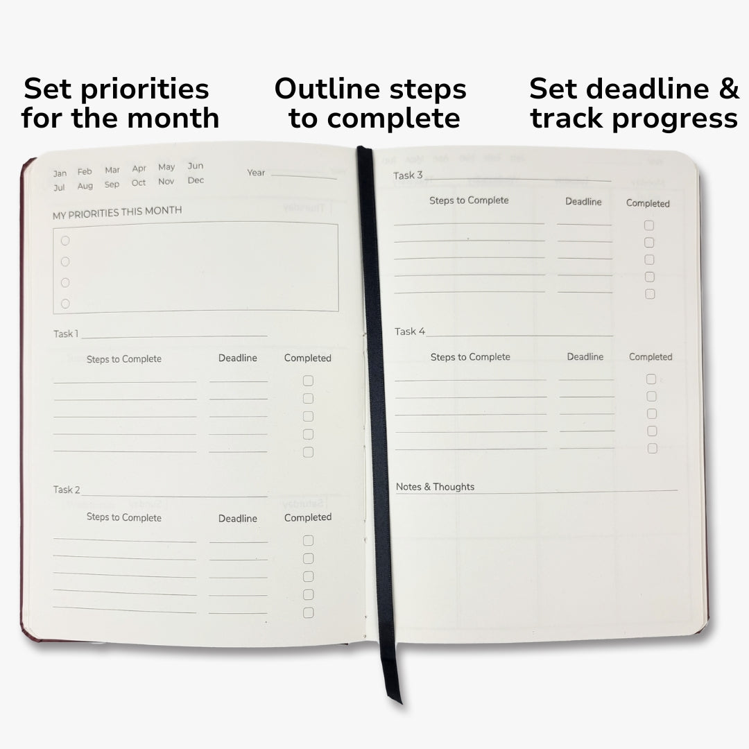 Undated Yearly Productivity Planner - Purple