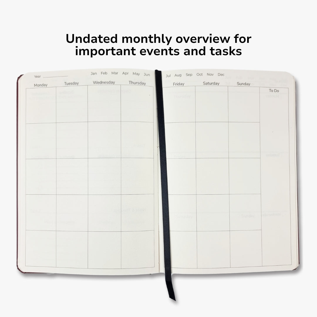 Undated Yearly Productivity Planner - Green
