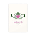 Fontaines DC - I Love You - Irish Claddagh (Off-white + Green + Pink)