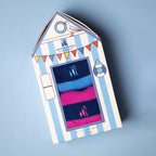 Beach Hut Sock Box - 2 Pairs of Bamboo Socks (His)