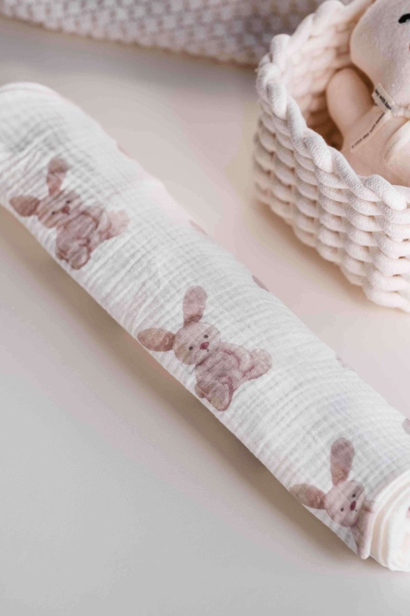 The Bunny Muslin Blanket Swaddle