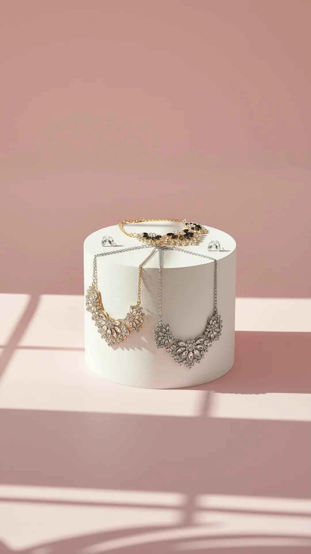 Floral Crystal Necklace & Earrings Set