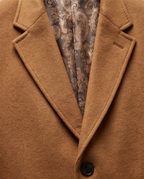 Classic Camel Wool-Blend Overcoat with Single Back Vent
