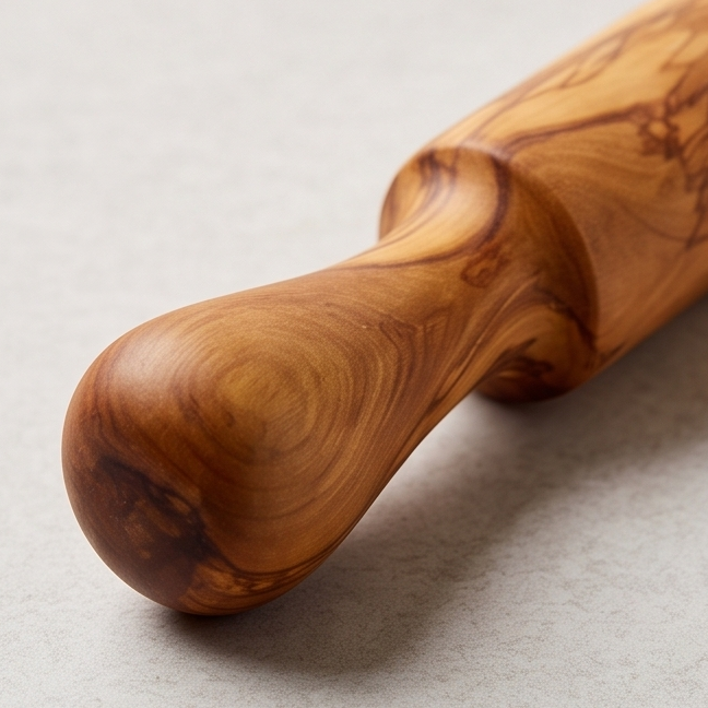 Olive Wood Professional Rolling Pin | Traditional Hardwood Pastry Dough Roller