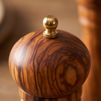 Olive Wood Spice Grinder Mill | Traditional Wooden Salt & Pepper Herb Shaker
