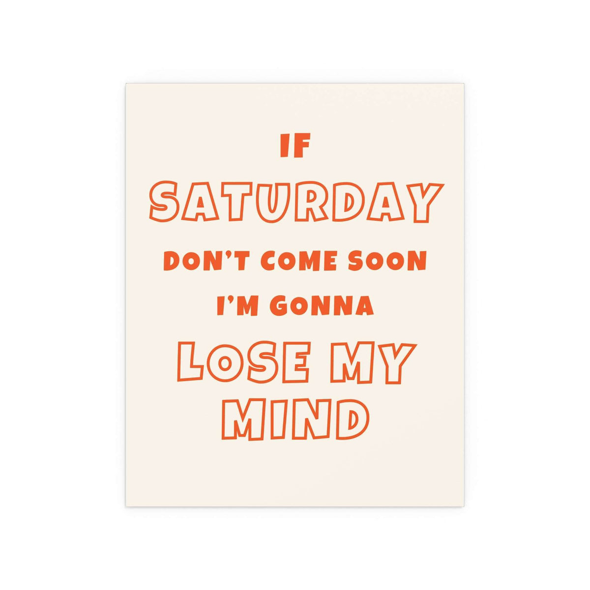 Sam Fender - Saturday (Off-white + Orange)