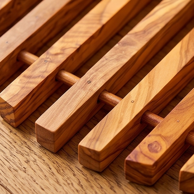 Handcrafted Fish Shaped Olive Wood Trivet (26x19 cm) | Hot Pad