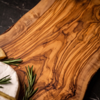hand made olive wood tray with Snake shaped handle