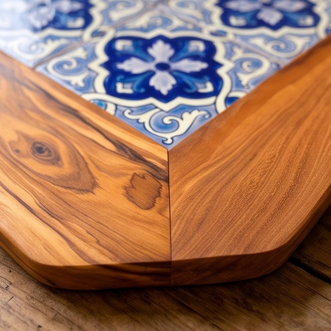 Olive Wood Medium Rustic Olive Wood Ceramic Tray, serving tray, natural, handmade, gift