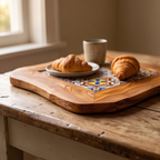 Olive Wood Medium Rustic Olive Wood Ceramic Tray, serving tray, natural, handmade, gift