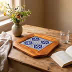 Olive Wood Medium Rustic Olive Wood Ceramic Tray, serving tray, natural, handmade, gift