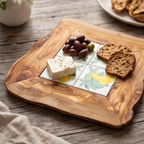 Olive Wood Medium Rustic Olive Wood Ceramic Tray, serving tray, natural, handmade, gift