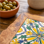 Medium Rustic Olive Wood Ceramic Tray 15 cm