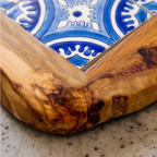 Medium Rustic Olive Wood Ceramic Tray 15 cm