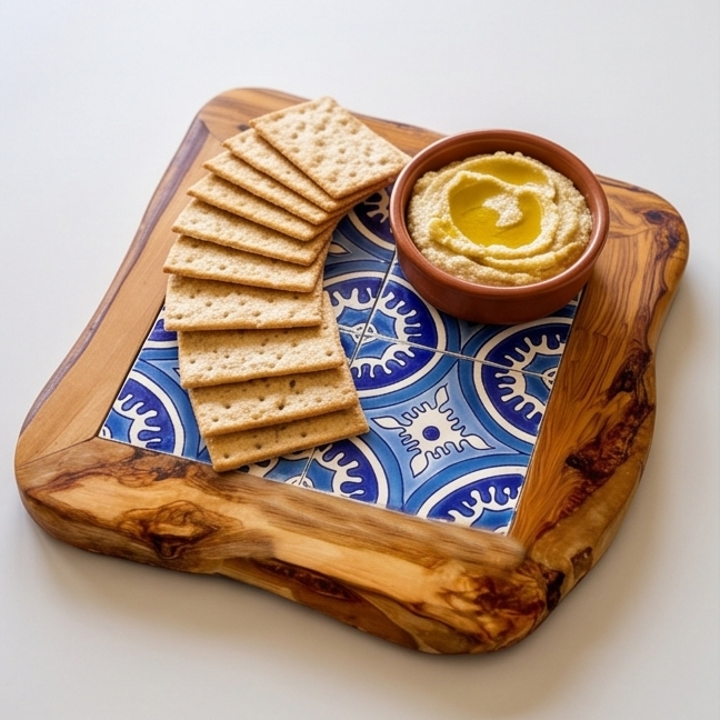 Medium Rustic Olive Wood Ceramic Tray 15 cm