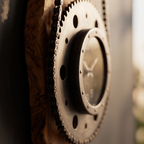 Industrial Gear & Chain Olive Wood Wall Clock | Luxury Steampunk Sprocket Statement Decor