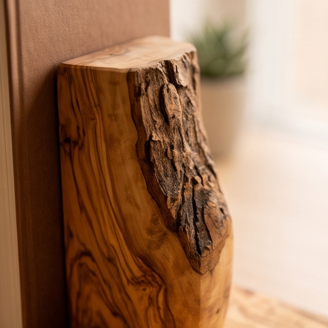 Olive Wood Rustic Wooden Bookends/Bookstand