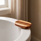 Olive Wood Wooden Non-Slip Self Drain Soap Bar Holder Dish 12 cm
