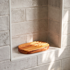 Olive Wood Wooden Non-Slip Self Drain Soap Bar Holder Dish 12 cm