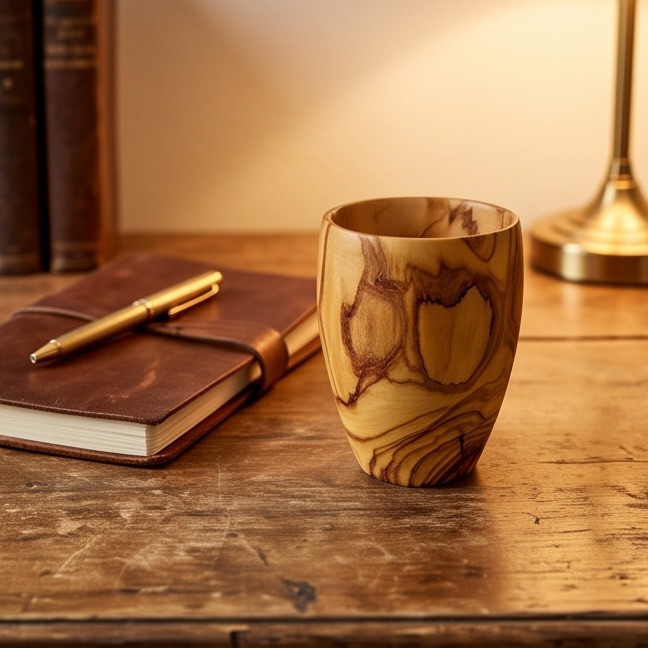 Olive Wood Wooden Drinking Cup  | 384ml