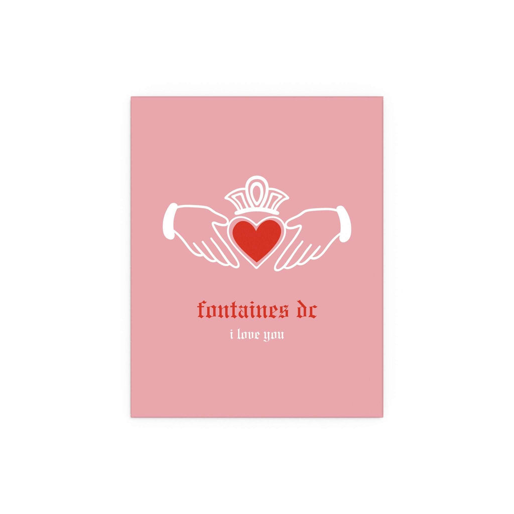 Fontaines DC - I Love You - Irish Claddagh (Pink + Red)