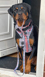 Pink Houndstooth Design Poop Bag Holder