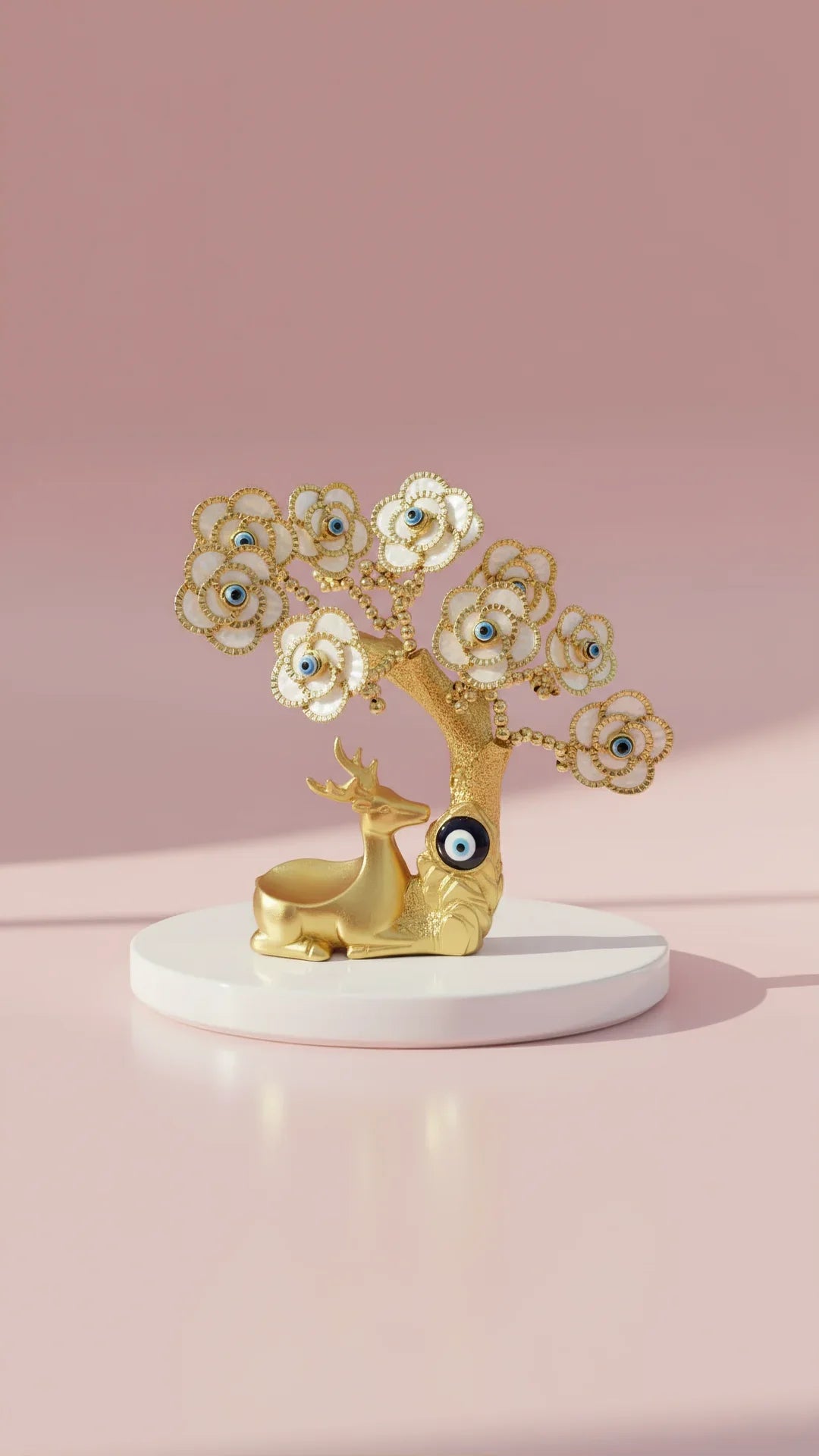 Sitting Stag Evil Eye Tree With Trinket Holder Gift Boxed