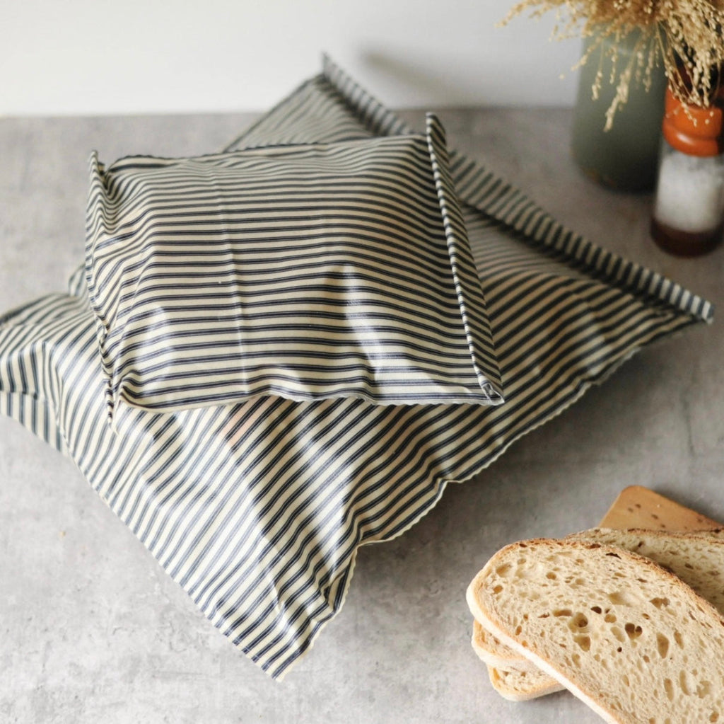 THE Beeswax Bag-Navy Stiped