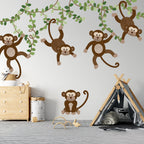 Extra Monkeys, Vines & Leaves -  Repositionable Wall Decals Add-on Set