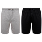 Sock Stack Men's Cotton Lounge Shorts Stretchable 2 Pack Black Navy Grey Durable