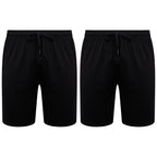 Sock Stack Men's Cotton Lounge Shorts Stretchable 2 Pack Black Navy Grey Durable