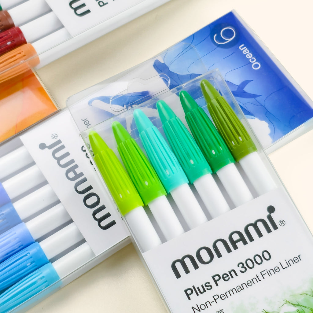 Monami | Plus Pen 3000 Pen Set | 0.4mm Fine Journal Pen