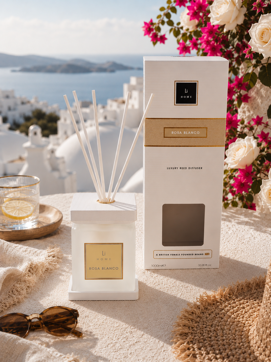 ROSA BLANCO WHITE SQUARE REED DIFFUSER 500ML & 1000ML