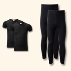Heatwave Thermalwear Men's Thermal Underwear Set 2 Pack T Shirt And Long Johns Brushed