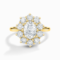 2.5 ct Oval Moissanite Halo Engagement Ring in 18k Gold Vermeil