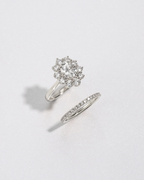 2.5 ct Oval Moissanite Halo Engagement Ring in Sterling Silver